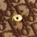 Christian Dior Trotter Canvas Chain Shoulder Bag Brown Gold Auth 179423-20