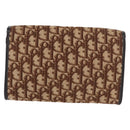 Christian Dior Trotter Canvas Chain Shoulder Bag Brown Gold Auth 179423-3
