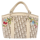 Christian Dior Trotter Canvas Hand Bag Ivory Silver Auth 179424A-13