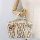 Christian Dior Trotter Canvas Hand Bag Ivory Silver Auth 179424A-25