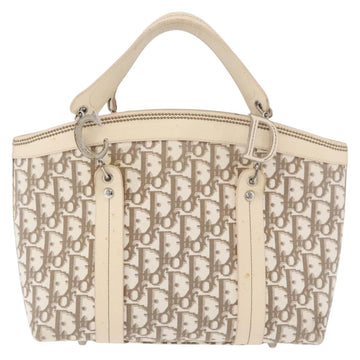 Christian Dior Trotter Canvas Hand Bag Ivory Silver Auth 179424A - 0