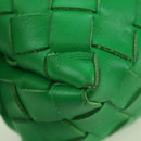 BOTTEGA VENETA INTRECCIATO Shoulder Bag Leather Green Gold Auth 179425V-15
