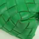 BOTTEGA VENETA INTRECCIATO Shoulder Bag Leather Green Gold Auth 179425V-16