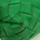 BOTTEGA VENETA INTRECCIATO Shoulder Bag Leather Green Gold Auth 179425V-17