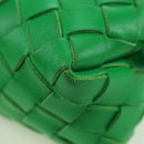 BOTTEGA VENETA INTRECCIATO Shoulder Bag Leather Green Gold Auth 179425V-9