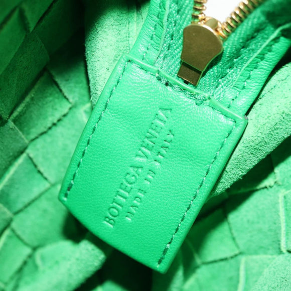 BOTTEGA VENETA INTRECCIATO Shoulder Bag Leather Green Gold Auth 179425V