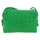 BOTTEGA VENETA INTRECCIATO Shoulder Bag Leather Green Gold Auth 179425V-2