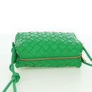 BOTTEGA VENETA INTRECCIATO Shoulder Bag Leather Green Gold Auth 179425V-6