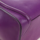 CELINE Luggage Micro Shopper Hand Bag Leather 2way Purple Gold Auth 179426SAV-18