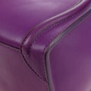 CELINE Luggage Micro Shopper Hand Bag Leather 2way Purple Gold Auth 179426SAV-19