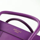 CELINE Luggage Micro Shopper Hand Bag Leather 2way Purple Gold Auth 179426SAV-14