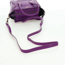 CELINE Luggage Micro Shopper Hand Bag Leather 2way Purple Gold Auth 179426SAV-8