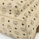 MCM Vicetos Logogram Backpack PVC Beige Gold Auth 179430-15