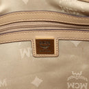 MCM Vicetos Logogram Backpack PVC Beige Gold Auth 179430-20