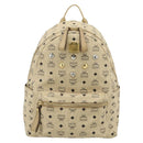 MCM Vicetos Logogram Backpack PVC Beige Gold Auth 179430-13