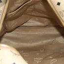 MCM Vicetos Logogram Backpack PVC Beige Gold Auth 179430-11