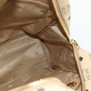 MCM Vicetos Logogram Backpack PVC Beige Gold Auth 179430-21