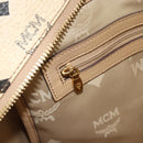 MCM Vicetos Logogram Backpack PVC Beige Gold Auth 179430-23