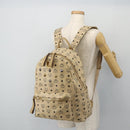 MCM Vicetos Logogram Backpack PVC Beige Gold Auth 179430-27