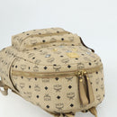 MCM Vicetos Logogram Backpack PVC Beige Gold Auth 179430-6