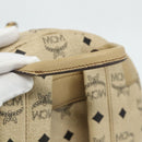 MCM Vicetos Logogram Backpack PVC Beige Gold Auth 179430-7
