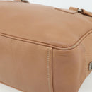 PRADA Shoulder Bag Leather Beige Silver Auth 179431A-14
