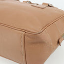 PRADA Shoulder Bag Leather Beige Silver Auth 179431A-16