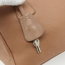 PRADA Shoulder Bag Leather Beige Silver Auth 179431A-9