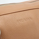 PRADA Shoulder Bag Leather Beige Silver Auth 179431A-21