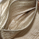 PRADA Shoulder Bag Leather Beige Silver Auth 179431A-26