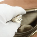 PRADA Shoulder Bag Leather Beige Silver Auth 179431A-11