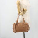 PRADA Shoulder Bag Leather Beige Silver Auth 179431A-27
