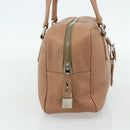 PRADA Shoulder Bag Leather Beige Silver Auth 179431A-4
