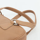 PRADA Shoulder Bag Leather Beige Silver Auth 179431A-8