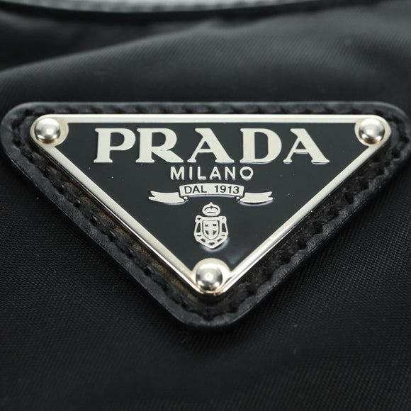 PRADA Umhängetasche Nylon Schwarz Silber Auth 179432SAV