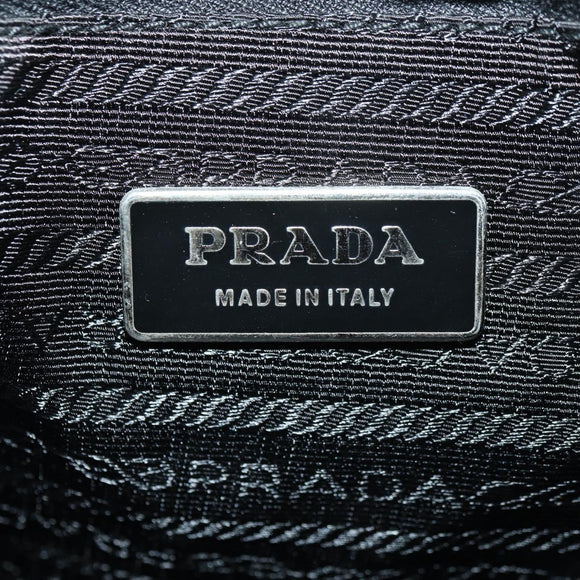 PRADA Umhängetasche Nylon Schwarz Silber Auth 179432SAV