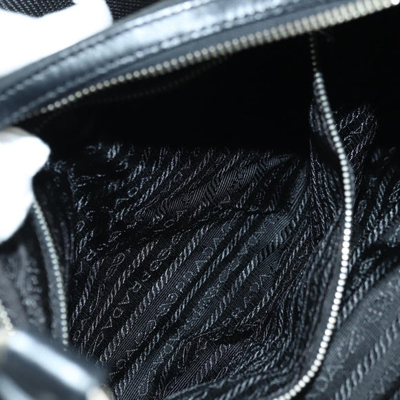 PRADA Umhängetasche Nylon Schwarz Silber Auth 179432SAV