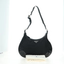 PRADA Umhängetasche Nylon Schwarz Silber Auth 179432SAV-12