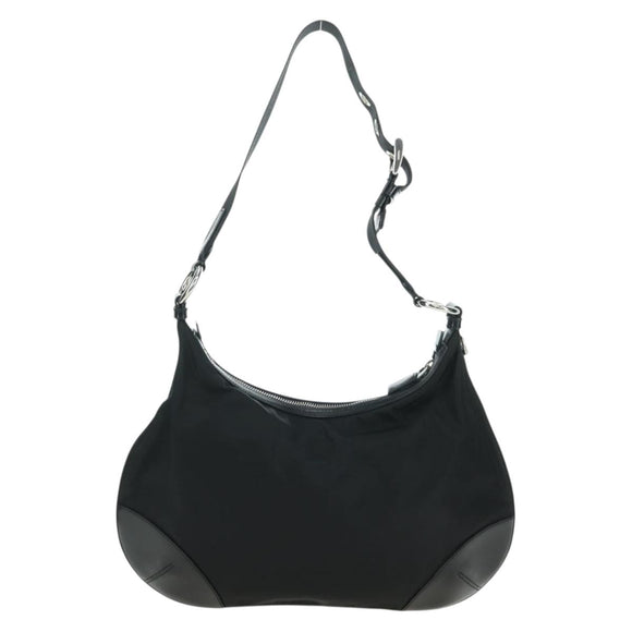 PRADA Umhängetasche Nylon Schwarz Silber Auth 179432SAV