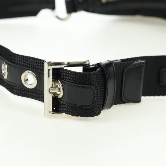 PRADA Umhängetasche Nylon Schwarz Silber Auth 179432SAV