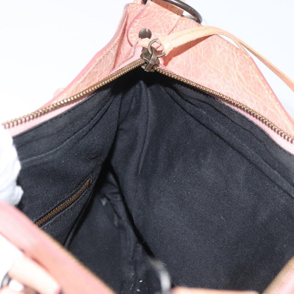 BALENCIAGA The First Hand Bag Leather 2way Gray 103208 Auth 179438