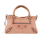 BALENCIAGA The First Hand Bag Leather 2way Gray 103208 Auth 179438-13