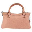 BALENCIAGA The First Hand Bag Leather 2way Gray 103208 Auth 179438-2