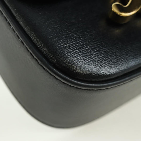 CELINE Triomphe Schultertasche Leder Schwarz Gold Original 179440SAM