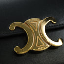 CELINE Triomphe Schultertasche Leder Schwarz Gold Original 179440SAM-19