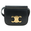 CELINE Triomphe Schultertasche Leder Schwarz Gold Original 179440SAM-13