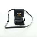 CELINE Triomphe Schultertasche Leder Schwarz Gold Original 179440SAM-12