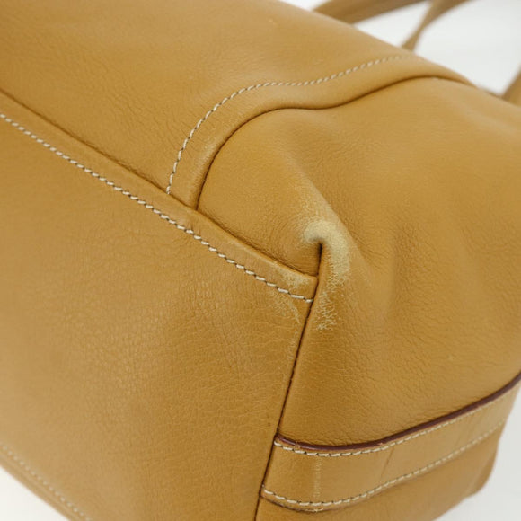 PRADA Tote Tas Leer Bruin Zilver Orig. 179442A