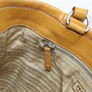 PRADA Tote Tas Leer Bruin Zilver Orig. 179442A-21