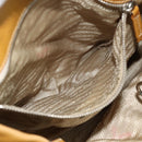 PRADA Tote Tas Leer Bruin Zilver Orig. 179442A-22